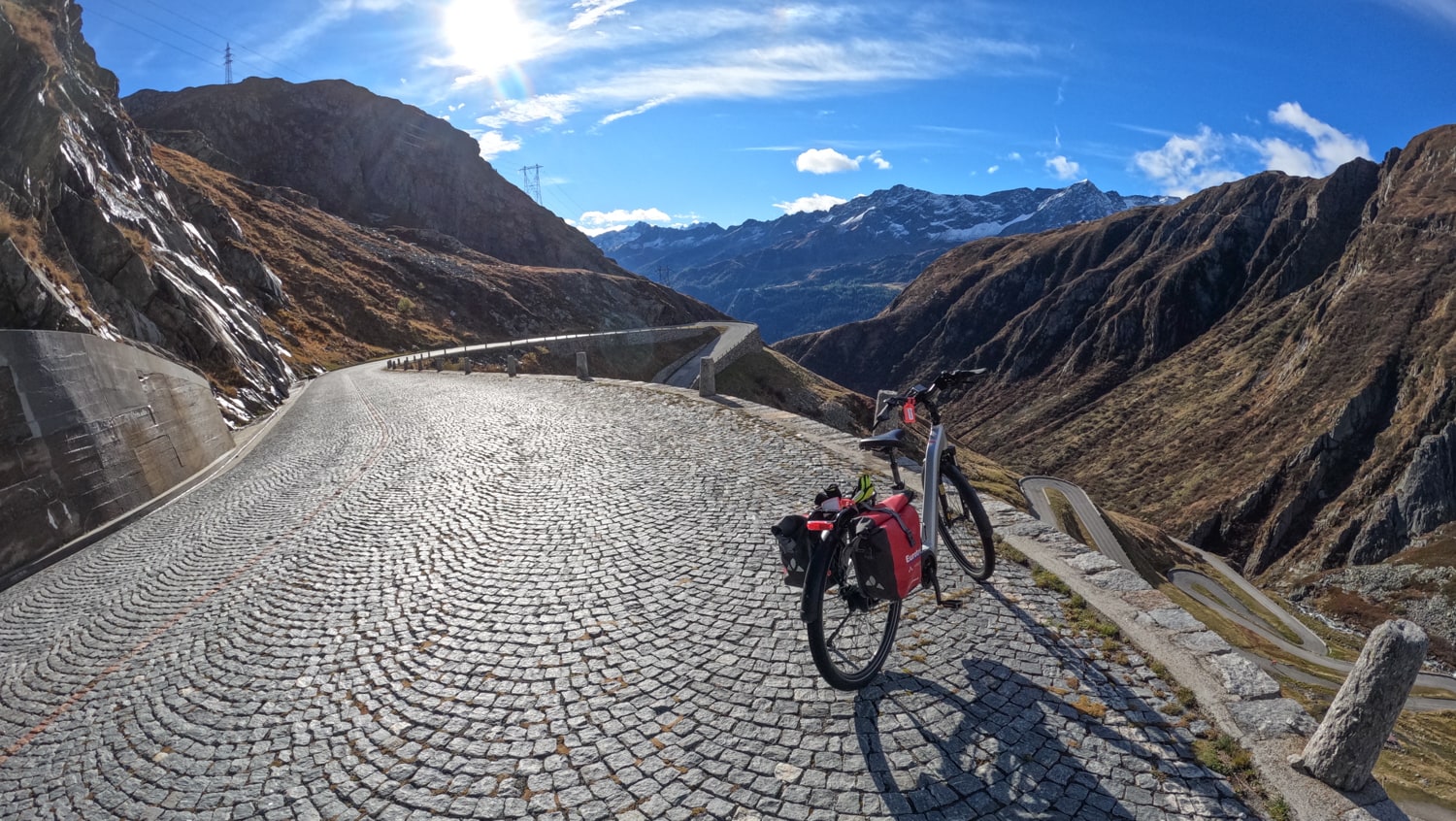 biking down gotthard pass
