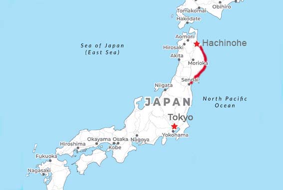 Tohoku map Japan