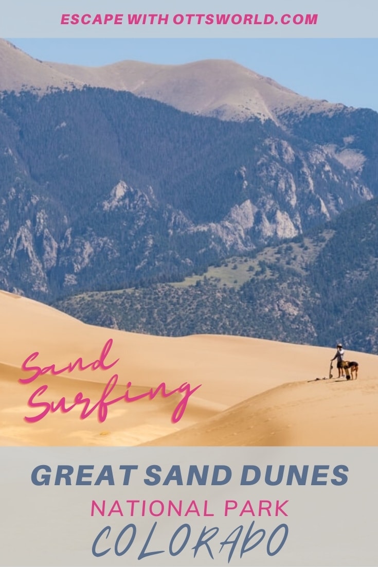 Sand dunes and mountains in Great Sand Dunes National Park Colorado